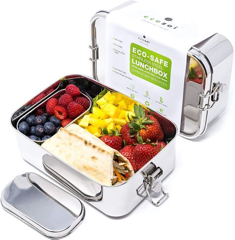 ecozoi leak proof stainless steel 3-in-1 eco lunch box|STAINLESS STEEL LUNCH BOX, 3 TIER Leak Proof, .